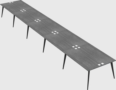 Shared rectangular office desk system