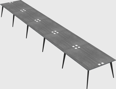 Shared rectangular office desk system