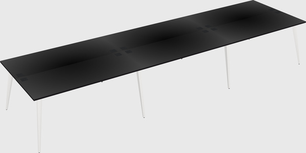 Shared rectangular office desk system