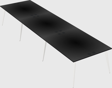 Shared rectangular office desk system