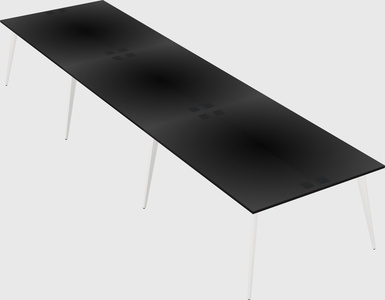 Shared rectangular office desk system
