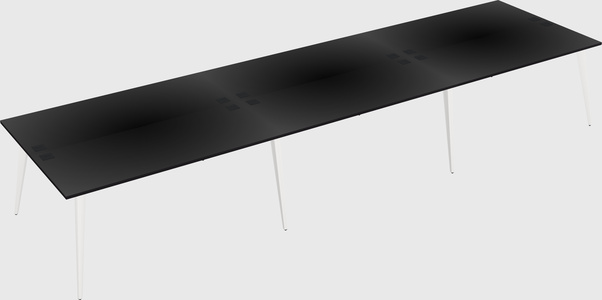 Shared rectangular office desk system