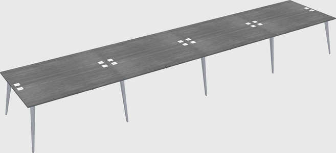Shared rectangular office desk system