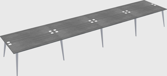 Shared rectangular office desk system