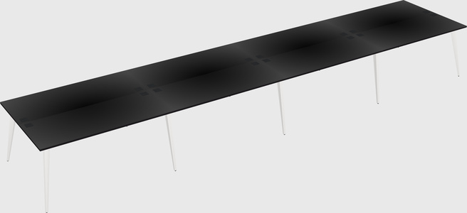 Shared rectangular office desk system
