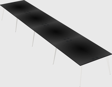 Shared rectangular office desk system