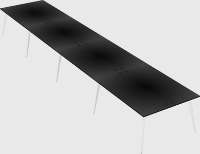 Shared rectangular office desk system