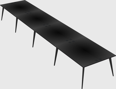 Shared rectangular office desk system