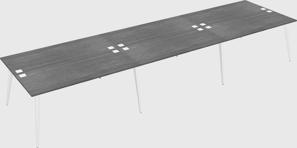 Shared rectangular office desk system