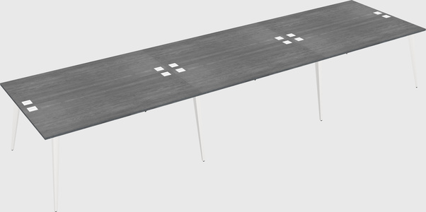 Shared rectangular office desk system