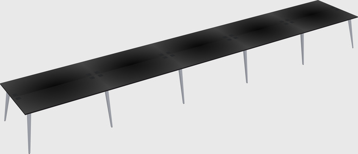 Shared rectangular office desk system
