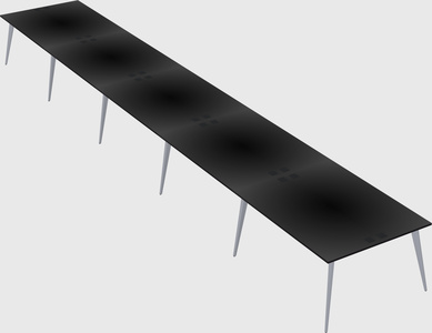 Shared rectangular office desk system
