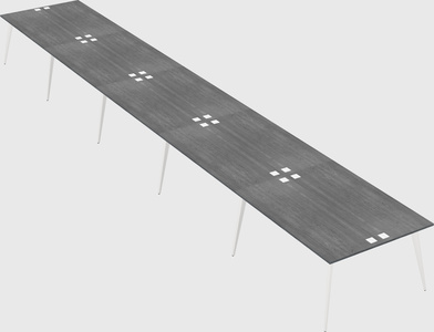 Shared rectangular office desk system