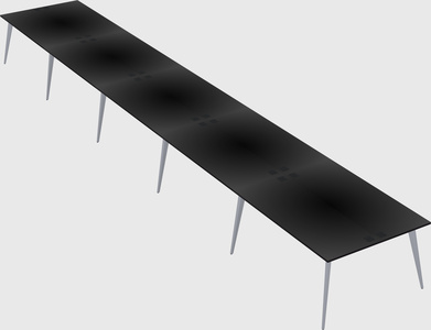 Shared rectangular office desk system