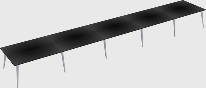 Shared rectangular office desk system
