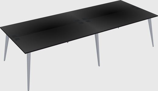 Shared rectangular office desk system