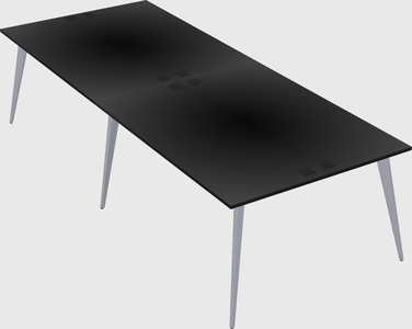Shared rectangular office desk system