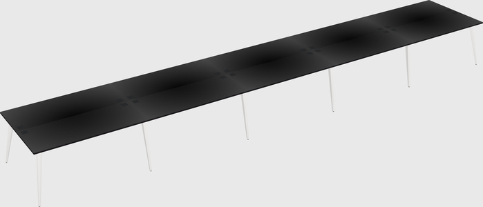 Shared rectangular office desk system