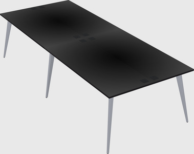 Shared rectangular office desk system