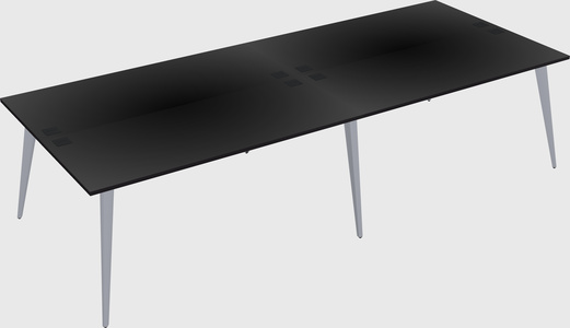 Shared rectangular office desk system
