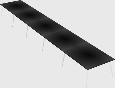 Shared rectangular office desk system