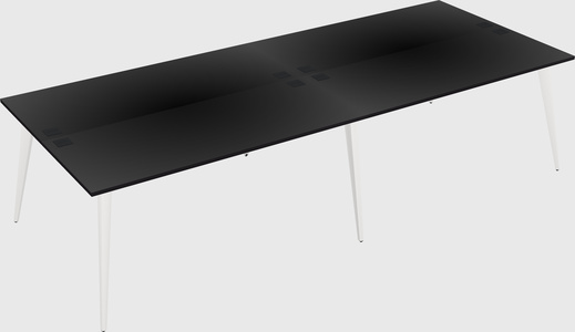 Shared rectangular office desk system