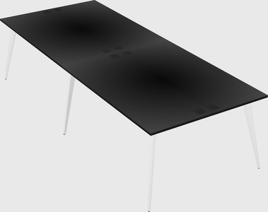Shared rectangular office desk system