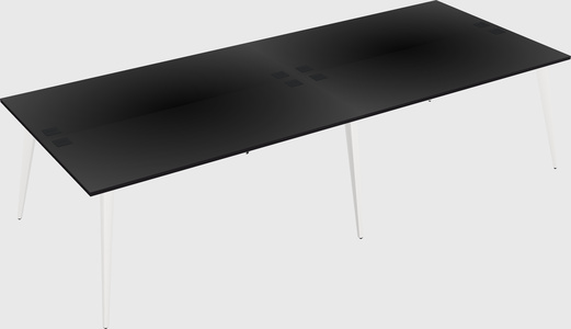 Shared rectangular office desk system