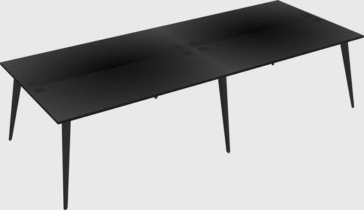 Shared rectangular office desk system