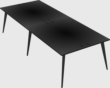 Shared rectangular office desk system
