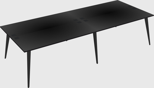 Shared rectangular office desk system