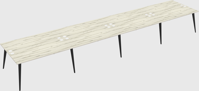 Shared rectangular office desk system