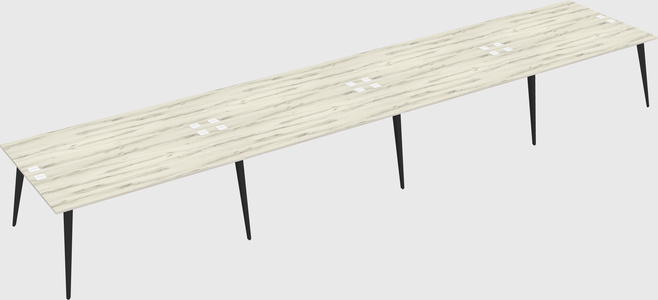 Shared rectangular office desk system