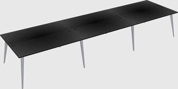 Shared rectangular office desk system