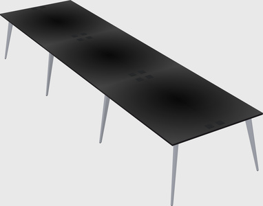 Shared rectangular office desk system