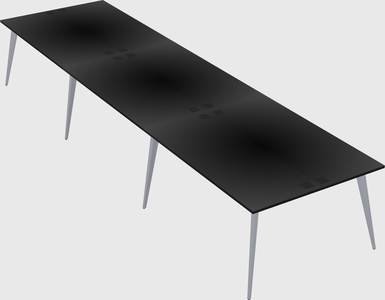 Shared rectangular office desk system