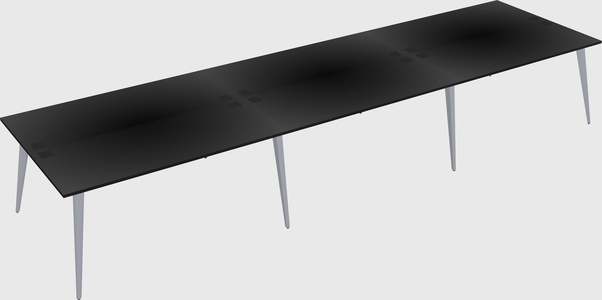 Shared rectangular office desk system
