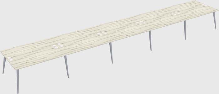 Shared rectangular office desk system