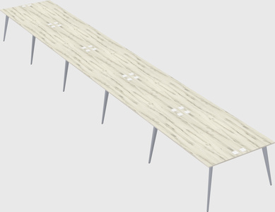 Shared rectangular office desk system