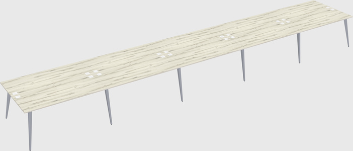 Shared rectangular office desk system