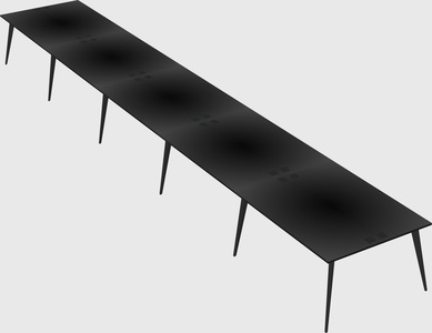 Shared rectangular office desk system