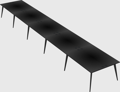 Shared rectangular office desk system