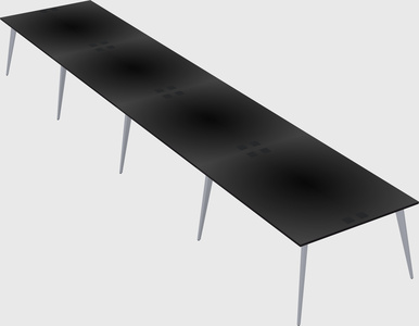 Shared rectangular office desk system