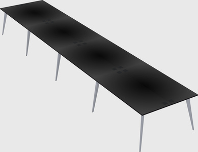 Shared rectangular office desk system