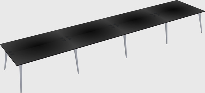 Shared rectangular office desk system