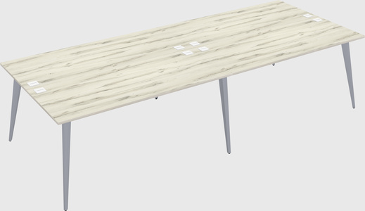 Shared rectangular office desk system