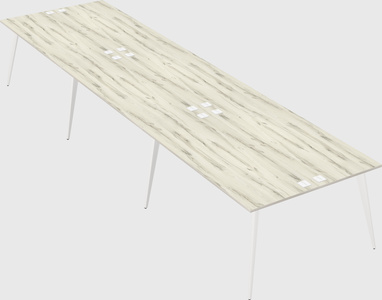 Shared rectangular office desk system