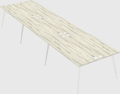 Shared rectangular office desk system
