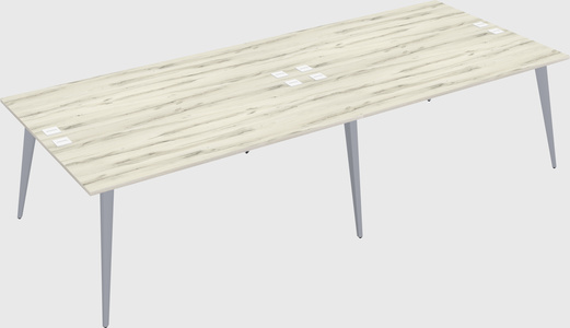 Shared rectangular office desk system