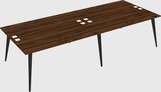 Shared rectangular office desk system
